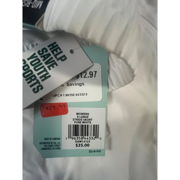 Womens DSG Pure White Mid-Rise Stride Skort -‎ X Large - Picture 6 of 9